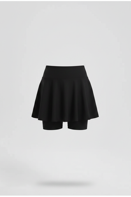 Pantalon Jupe Noir Sport Plissé Intégré - Polyester - vue 3