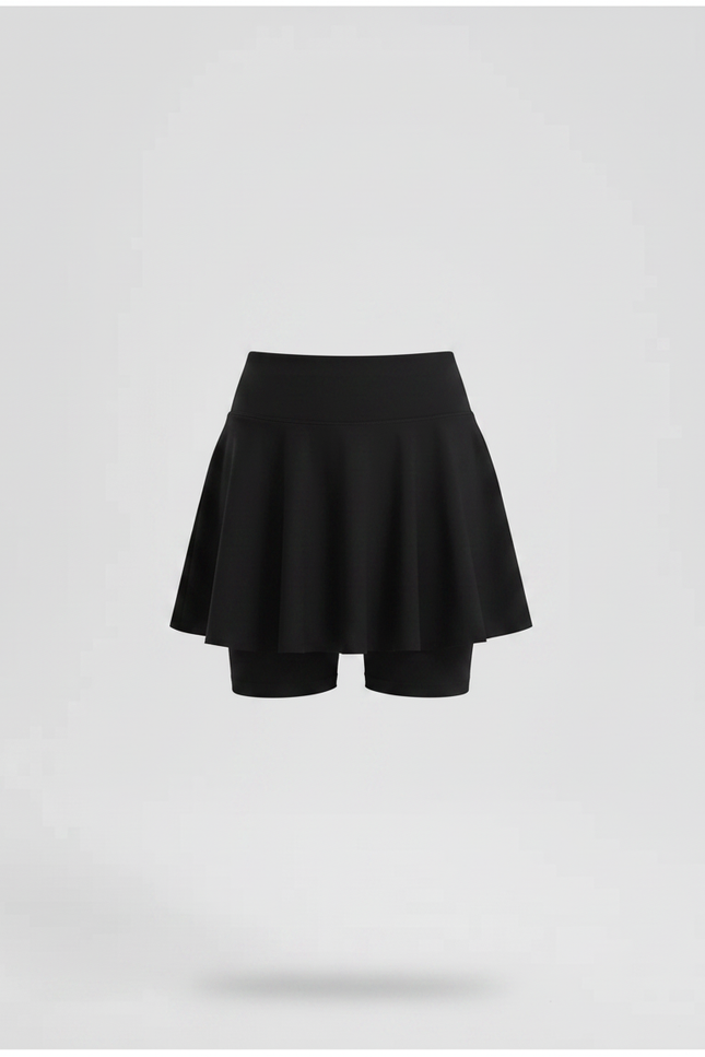 Pantalon Jupe Noir Sport Plissé Intégré - Polyester - vue 3