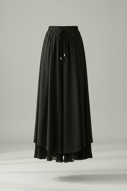 Jupe Pantalon Fluide Grande Taille - Noir Polyester - vue 3