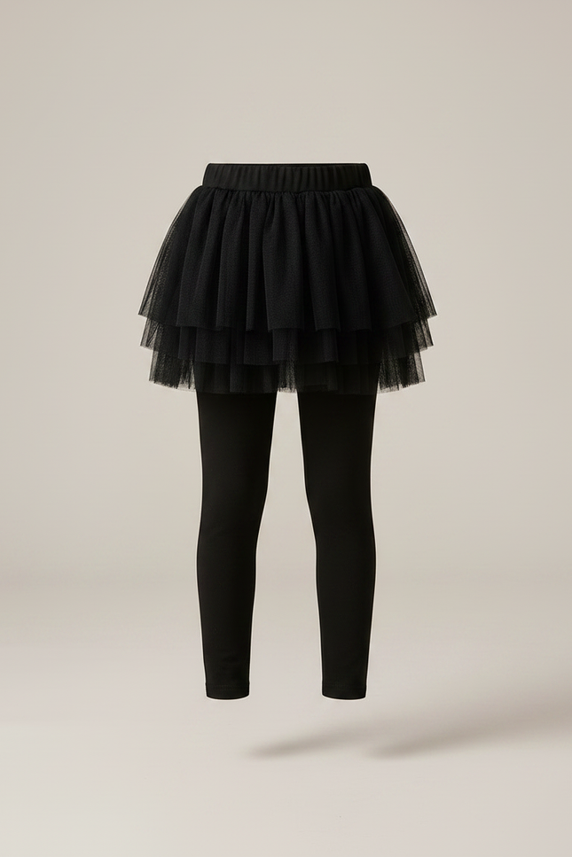 Pantalon Jupe Noir Tulle Fille Confortable Intégré - Coton - vue 3