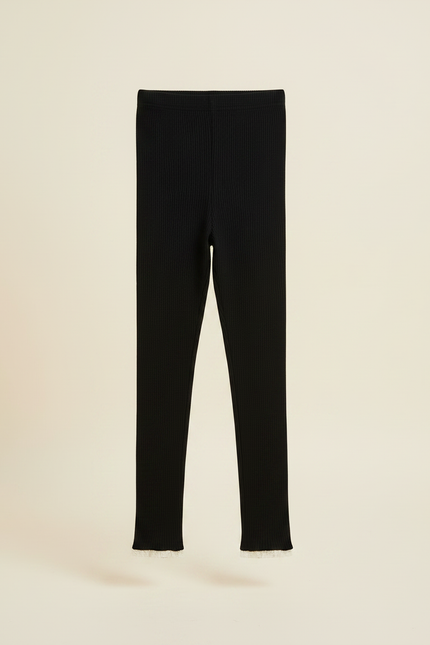 Pantalon Jupe Noir Tulle Ribbed Nœuds Fille - Maille - vue 3
