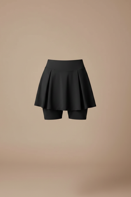 Pantalon Jupe Noir Plissé Fluide Décontracté Femme - Polyester - vue 3