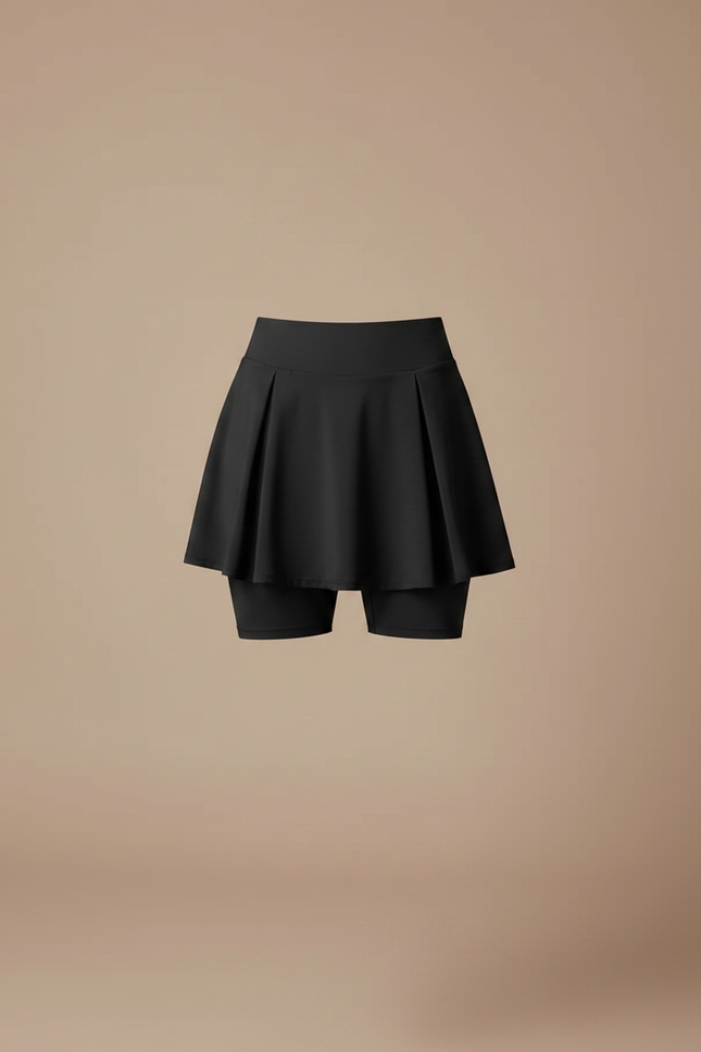 Pantalon Jupe Noir Plissé Fluide Décontracté Femme - Polyester - vue 3