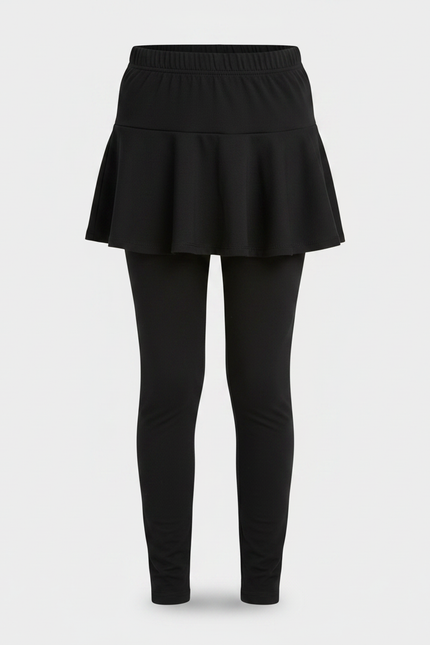 Pantalon Jupe Noir Uni Évasé Confortable Fille - Polyester - vue 3