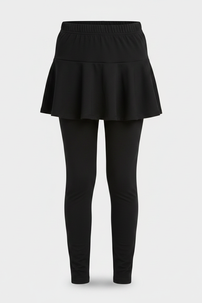 Pantalon Jupe Noir Uni Évasé Confortable Fille - Polyester - vue 3