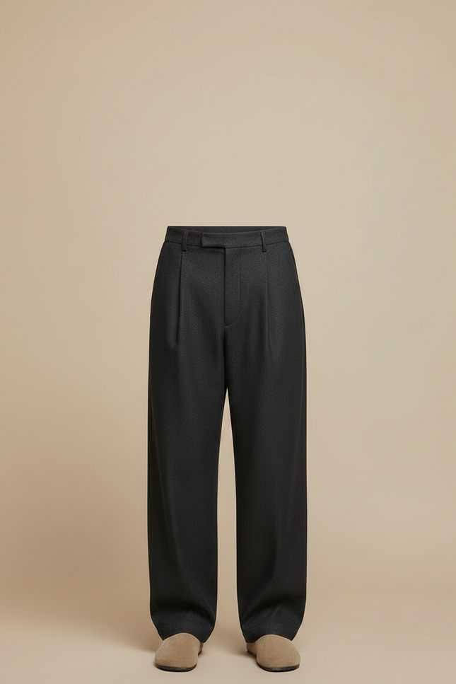 Pantalon Jupe Gris Anthracite Ample Drapé Homme - Laine - vue 3