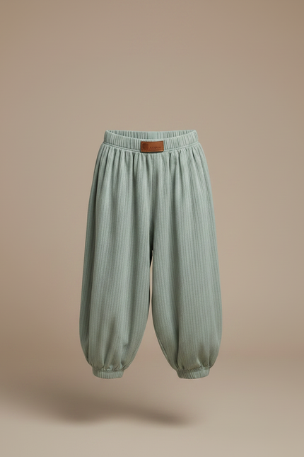 Pantalon Jupe Vert Côtelé Ample Élastique Confortable - Cordé - vue 3