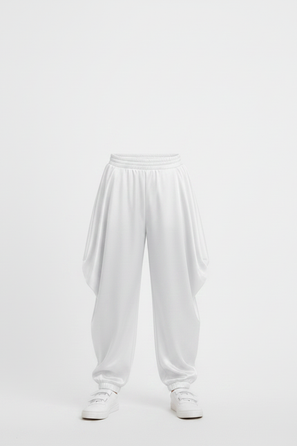 Pantalon Jupe Blanc Satin Ample Bouffant Enfant - vue 3