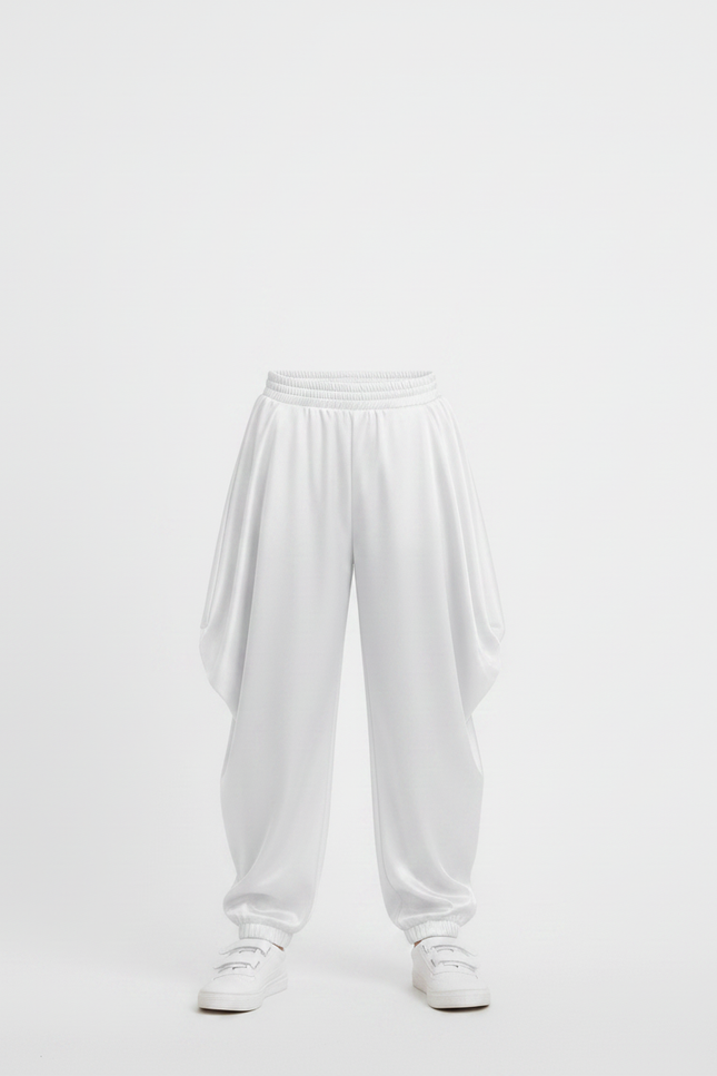 Pantalon Jupe Blanc Satin Ample Bouffant Enfant - vue 3