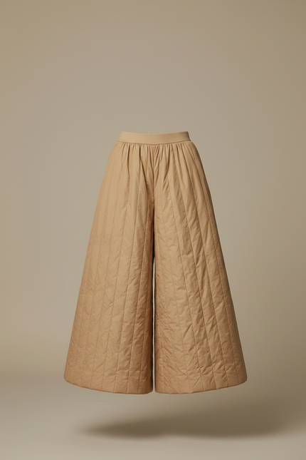 Pantalon Jupe Beige Matelassé Ample Hiver Décontracté - Polyester - vue 3