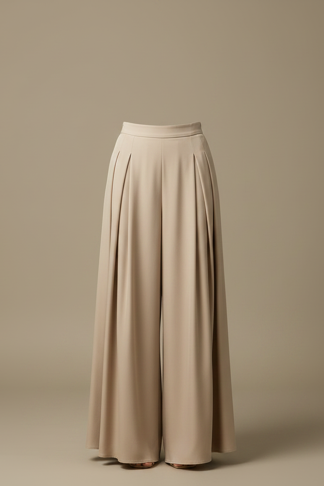 Jupe Pantalon Grande Taille - Beige Viscose - vue 3
