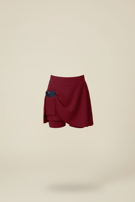 Pantalon Jupe Bordeaux Sportif Plissé Intégré Fille - Polyester - vue 3
