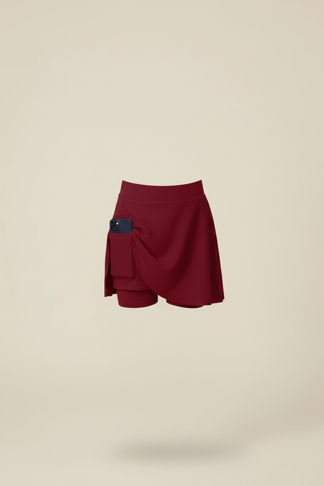 Pantalon Jupe Bordeaux Sportif Plissé Intégré Fille - Polyester - vue 3