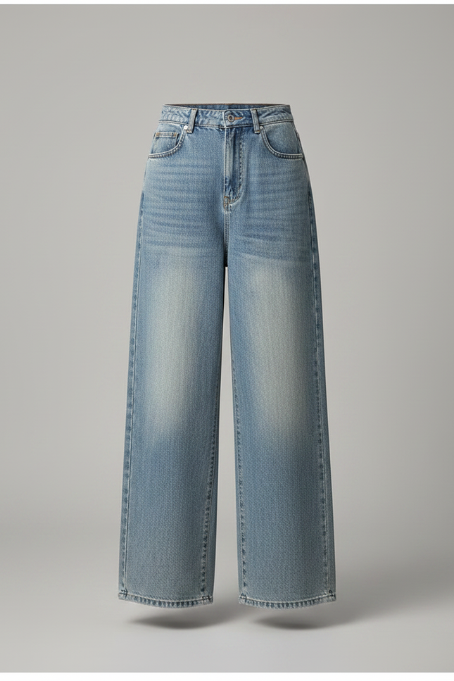 Pantalon Jupe Blanc Superposé Tulle Ample Denim - Bleu Jean - vue 3