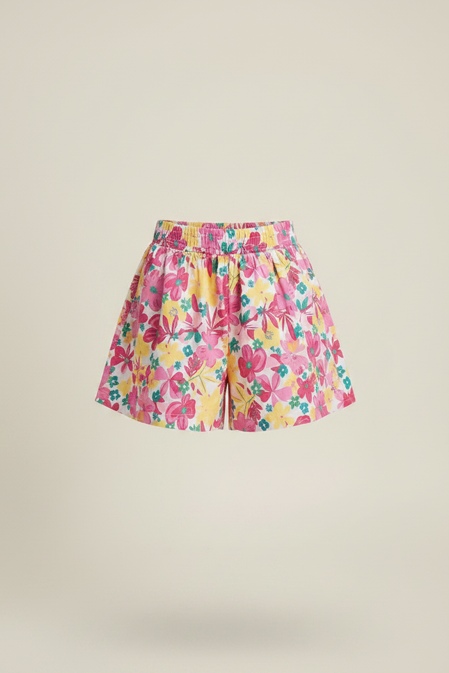 Pantalon Jupe Fleuri Coloré Évasé Confortable Fille - Multicolore Coton - vue 3