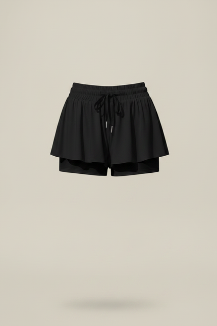 Pantalon Jupe Noir Plissé Doublé Sport Décontracté - Polyester - vue 3