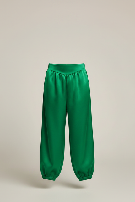 Pantalon Jupe Vert Satiné Ample Enfant - vue 3