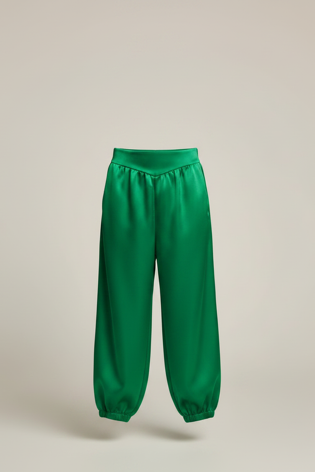Pantalon Jupe Vert Satiné Ample Enfant - vue 3