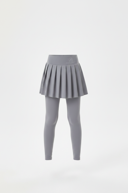 Pantalon Jupe Gris Plissé Legging Enfant Confortable - Polyester - vue 3