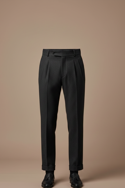 Pantalon Jupe Gris Plissé Élégant Homme Moderne - Laine - vue 3