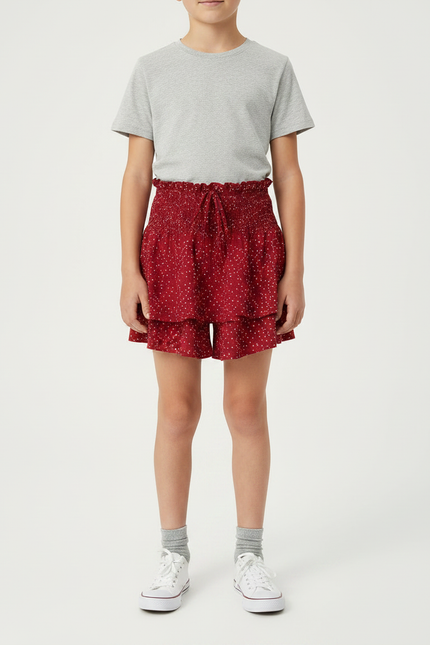 Pantalon Jupe Rouge À Pois Volants Enfant - Viscose - vue 3