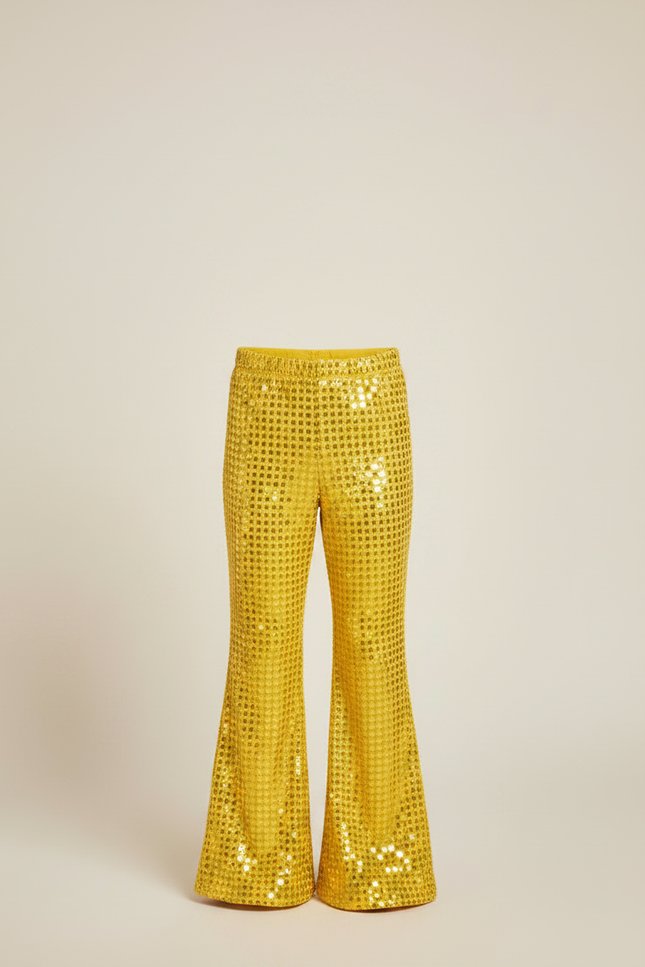 Pantalon Jupe Jaune Pailleté Évasé Enfant Scène - Polyester - vue 3