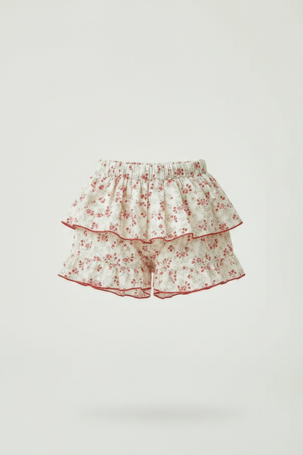 Pantalon Jupe Floral Volants Coton Doux Enfant - Imprimé - vue 3