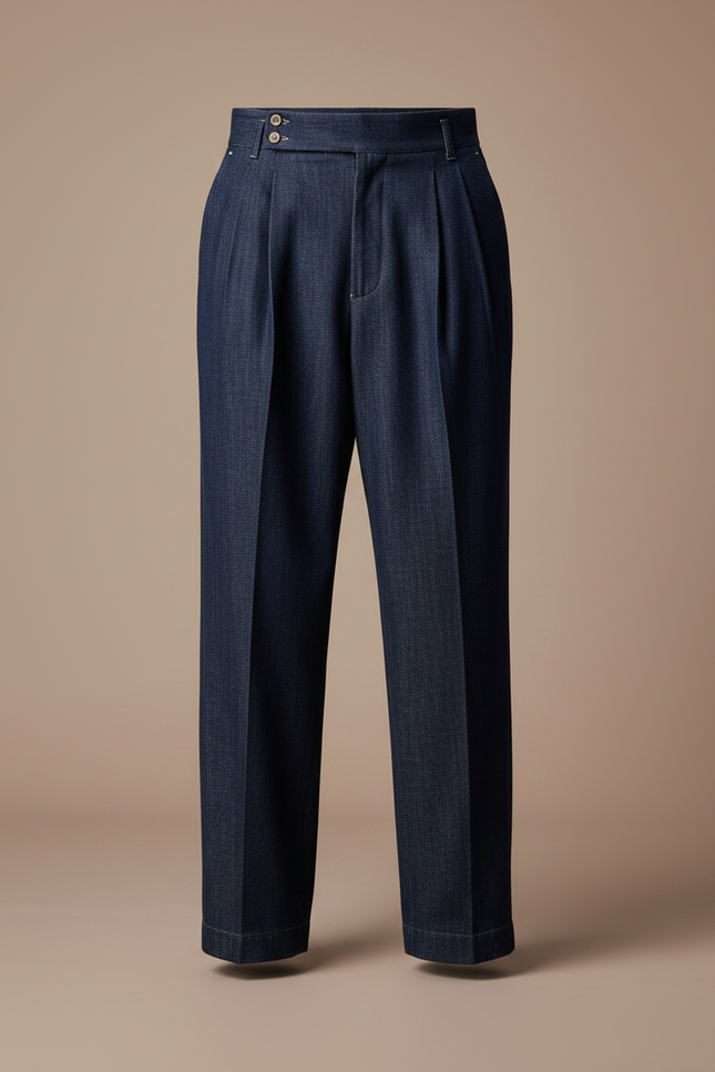 Pantalon Jupe Bleu Marine Plissé Ample Homme - Jean - vue 3
