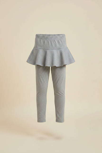 Pantalon Jupe Gris Coton Évasé Enfant - vue 3
