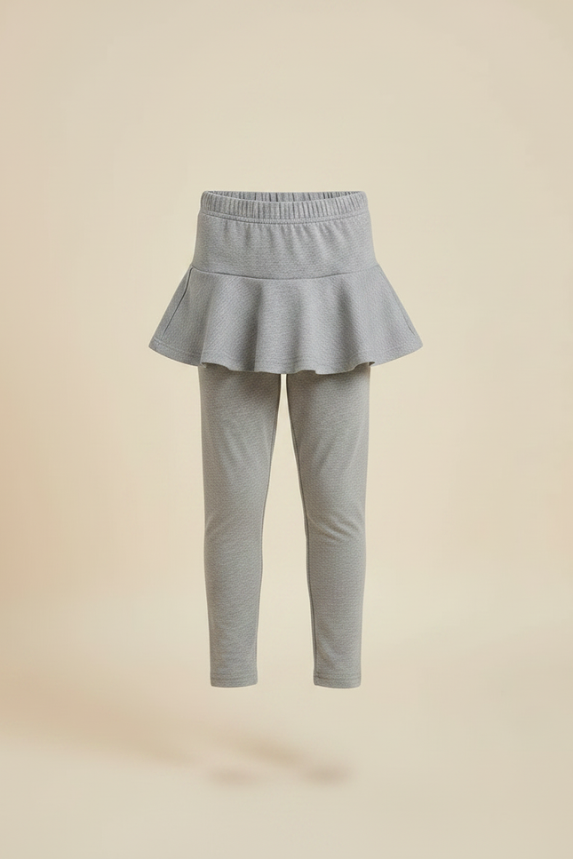 Pantalon Jupe Gris Coton Évasé Enfant - vue 3
