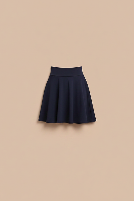 Pantalon Jupe Marine Évasée Courte Décontractée Fluide - Polyester - vue 3