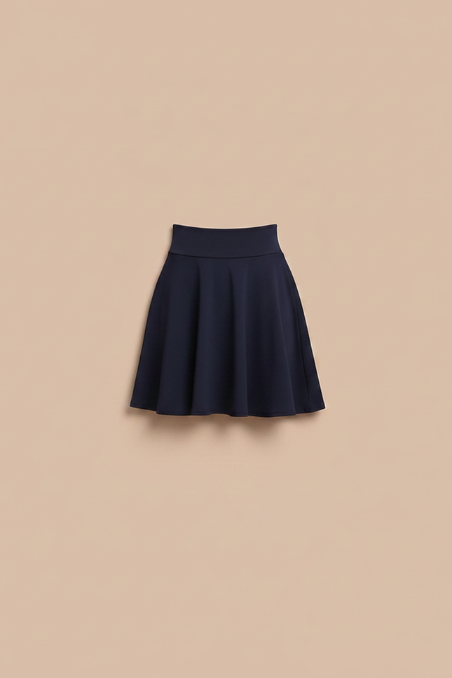 Pantalon Jupe Marine Évasée Courte Décontractée Fluide - Polyester - vue 3