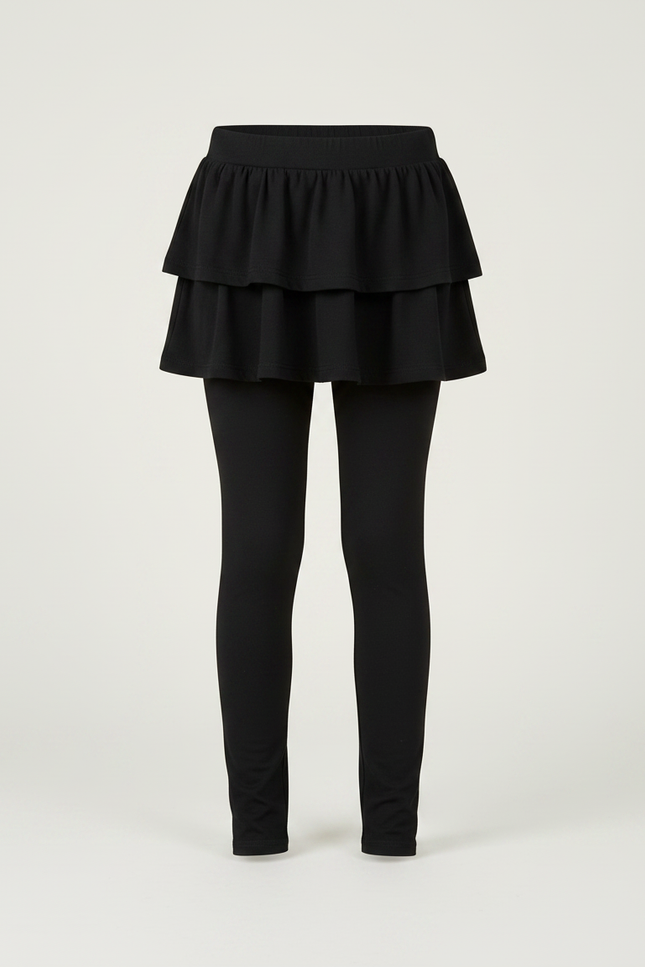 Pantalon Jupe Fille - Noir Maille - vue 3