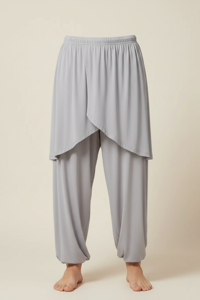 Pantalon Jupe Gris Fluide Ample Harem Homme - Viscose - vue 3
