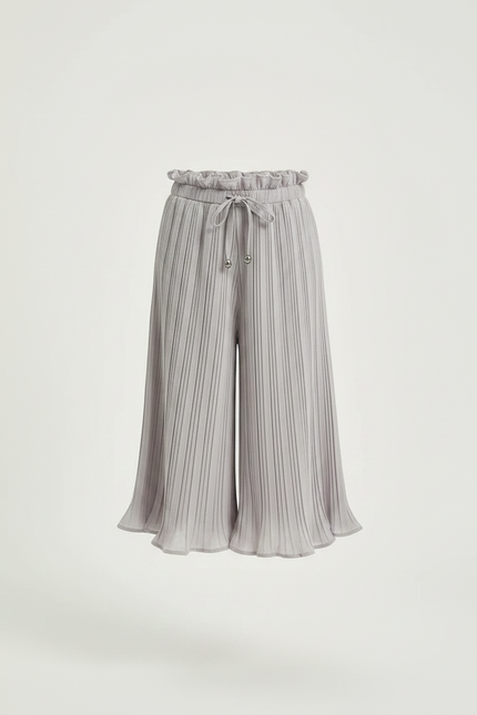 Pantalon Jupe Plissé Gris Ample Fille Décontracté - Polyester - vue 3
