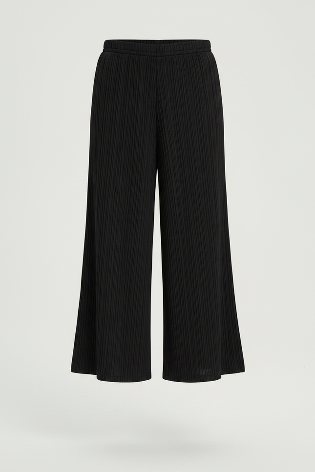 Pantalon Jupe Noir Plissé Ample Décontracté Fille - Maille - vue 3