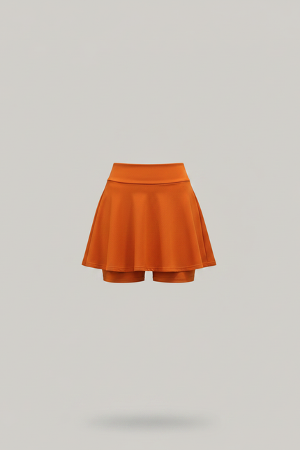 Pantalon Jupe Orange Évasé Mini Décontracté Fluide - Maille - vue 3