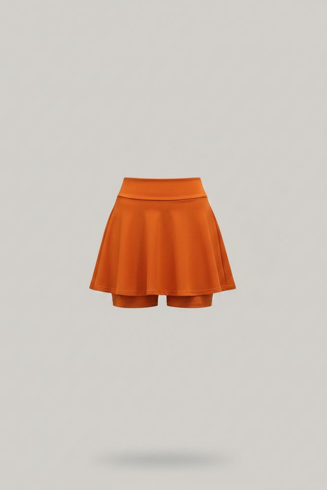 Pantalon Jupe Orange Évasé Mini Décontracté Fluide - Maille - vue 3