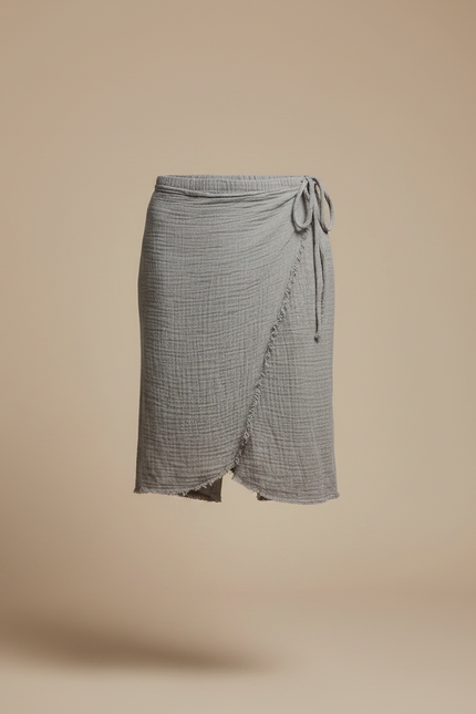 Pantalon Jupe Gris Lin Drapé Irrégulier Homme - vue 3