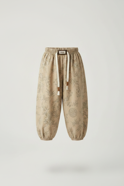 Pantalon Jupe Beige Floral Ample Coton Enfant - vue 3