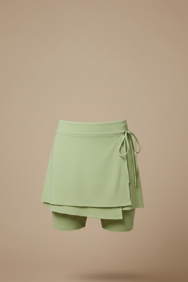 Pantalon Jupe Sport Vert Clair Fluide Lacets - Polyester - vue 3
