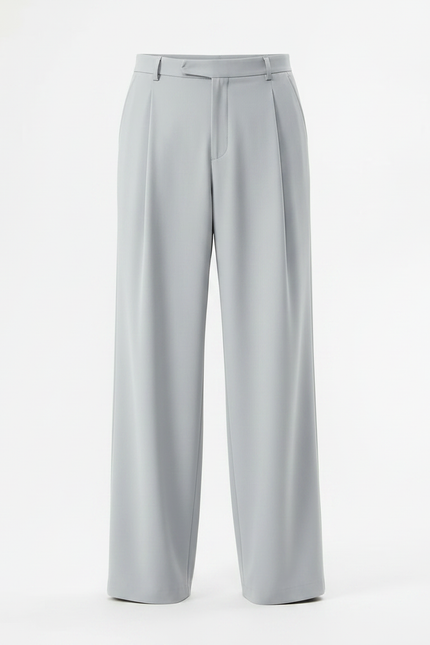 Pantalon Jupe Gris Clair Ample Fluide Décontracté - Polyester - vue 3