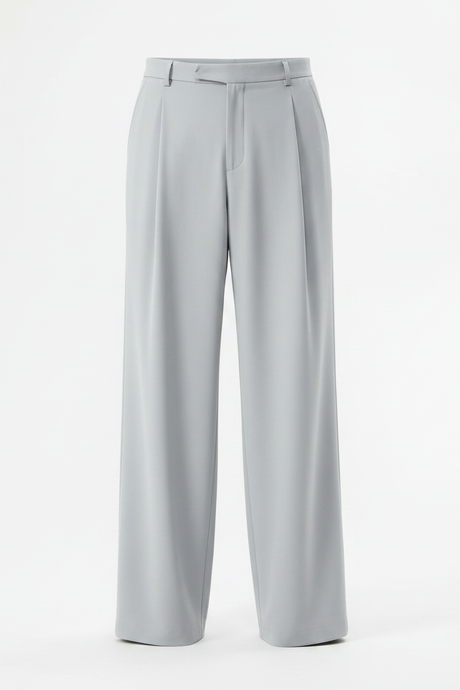 Pantalon Jupe Gris Clair Ample Fluide Décontracté - Polyester - vue 3