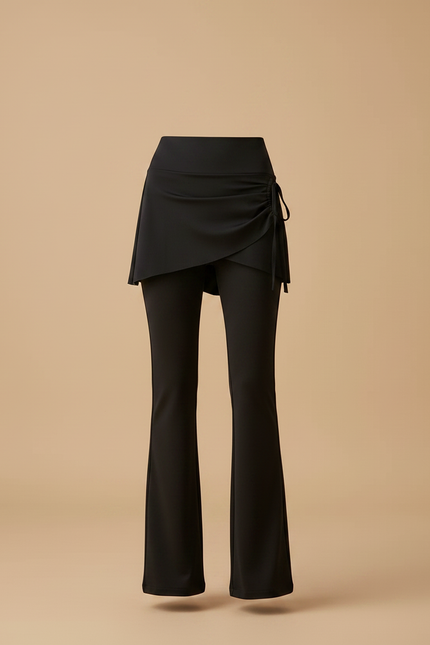 Pantalon Jupe Noir Évasé Cordon Sport Slim - Polyester - vue 3