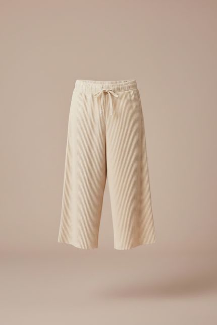 Pantalon Jupe Plissé Ample Beige Enfant Léger - Polyester - vue 3