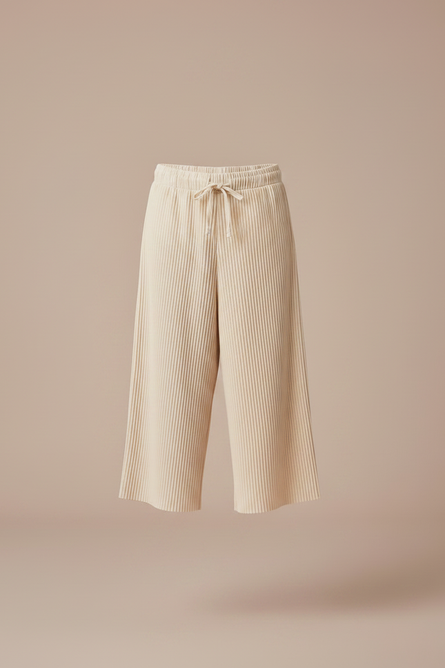Pantalon Jupe Plissé Ample Beige Enfant Léger - Polyester - vue 3