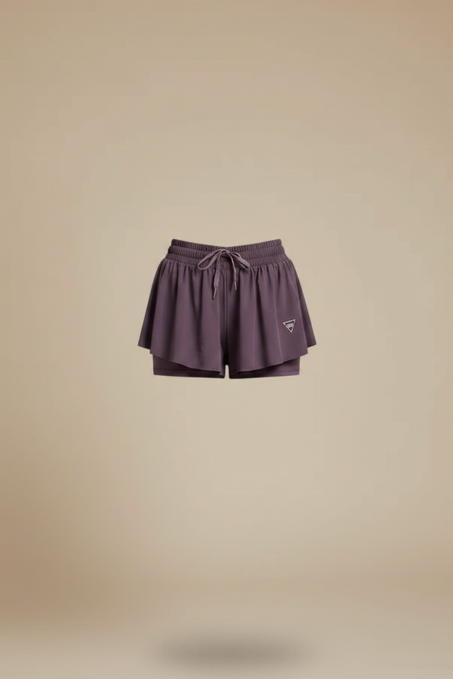 Pantalon Jupe Violet Ample Fluide Sportif Intégré - Polyester - vue 3