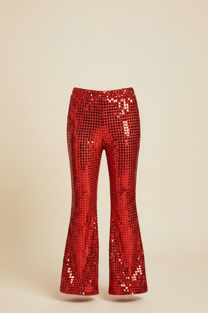 Pantalon Jupe Rouge Paillettes Évasé Enfant Scène - Polyester - vue 3