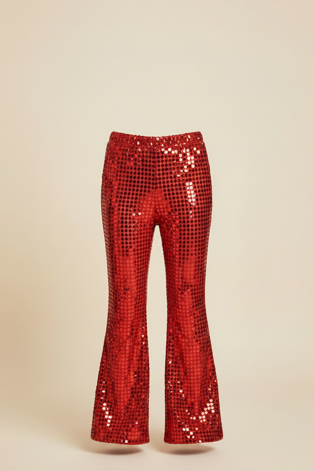 Pantalon Jupe Rouge Paillettes Évasé Enfant Scène - Polyester - vue 3