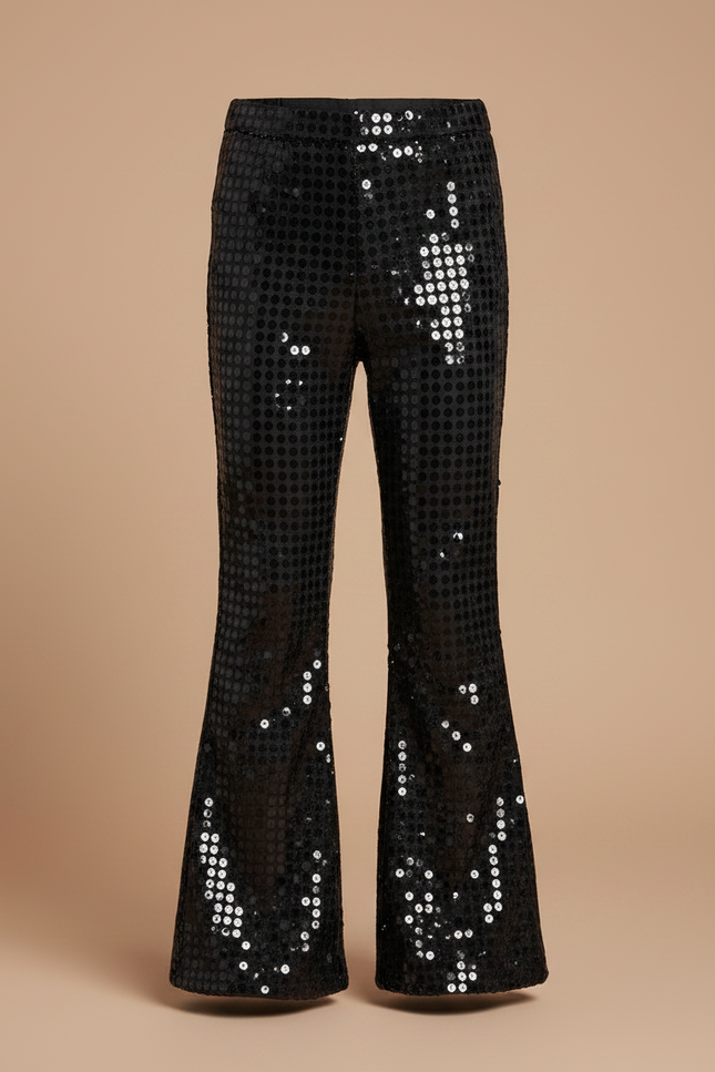 Pantalon Jupe Noir Pailleté Évasé Enfant Scène - Maille - vue 3